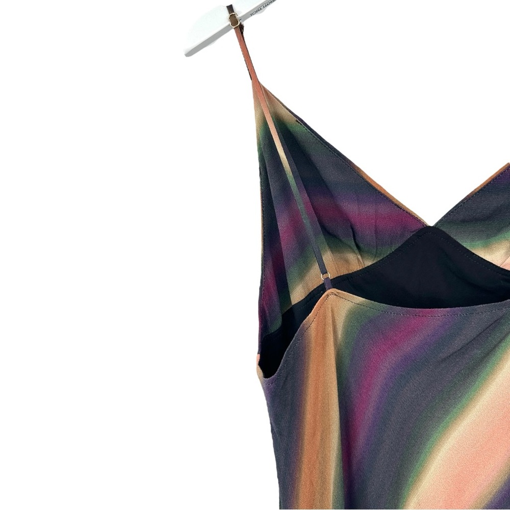NWT DISSH Lulu Ombre Purple Green Orange Spaghetti Strap Slip On Maxi Dress - Picture 10 of 13